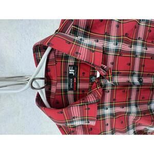 JF J Ferrar Plaid Tartan Skull Button Up Slimfit Long Sleeve Mens Small